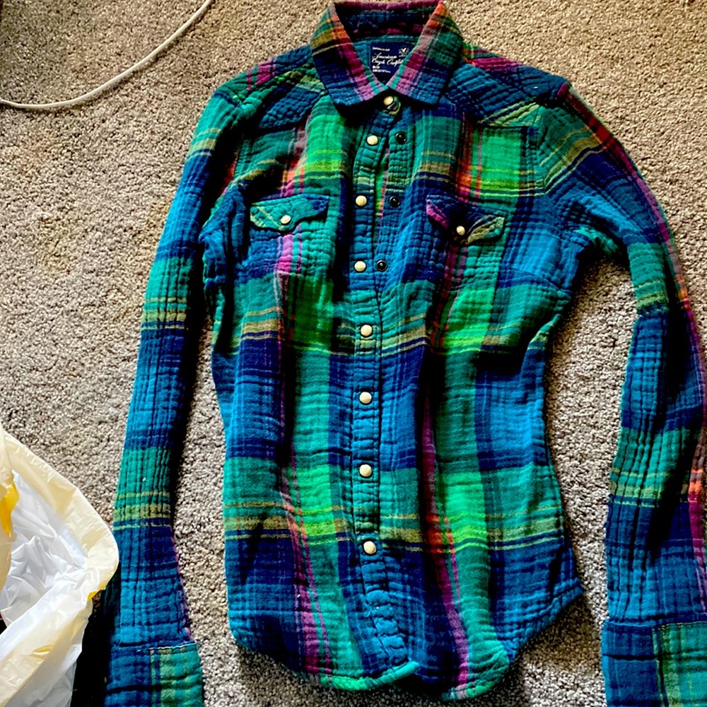 flannel button up shirt